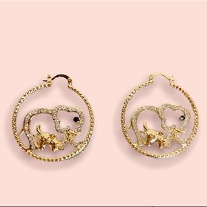 Gold Plated Elephant Hoop earrings, it’s dipped in 18k gold